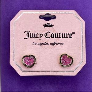 Juicy Couture Pink and Gold Heart Earrings